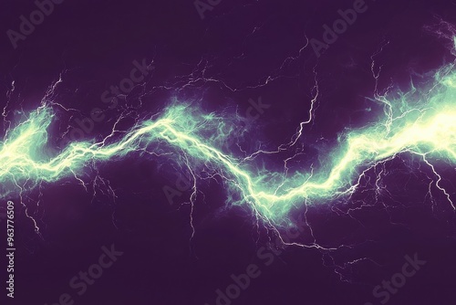 Powerful lightning storm with striking electric bolts of energy illuminating the night sky