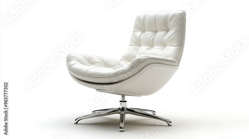 Stylish white swivel chair with a modern design, perfect for contemporary interiors and comfortable seating solutions.