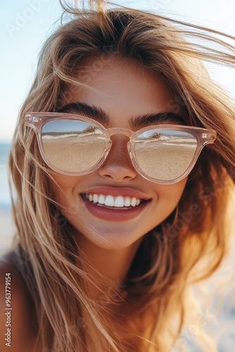 Sun-Kissed Beach Fashion with Stylish Sunglasses