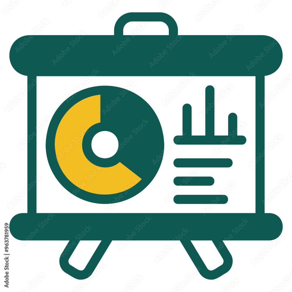Presentation yellow and green colored icon Presentation yellow and green colored icon