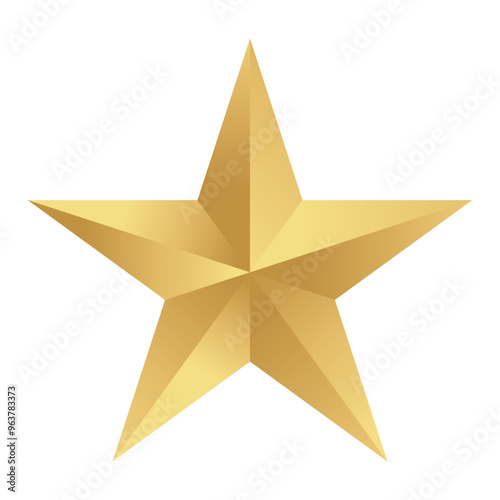 Gold star. Award symbol. Christmas decoration. Simple star icon. Vector illustration.	