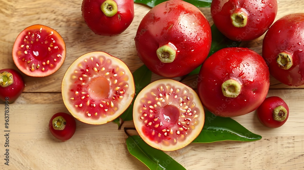 Naklejka premium Lulo fruits with unique seed pattern suitable for food blogs, agriculture articles, health websites, nutrition journals, and recipe books.