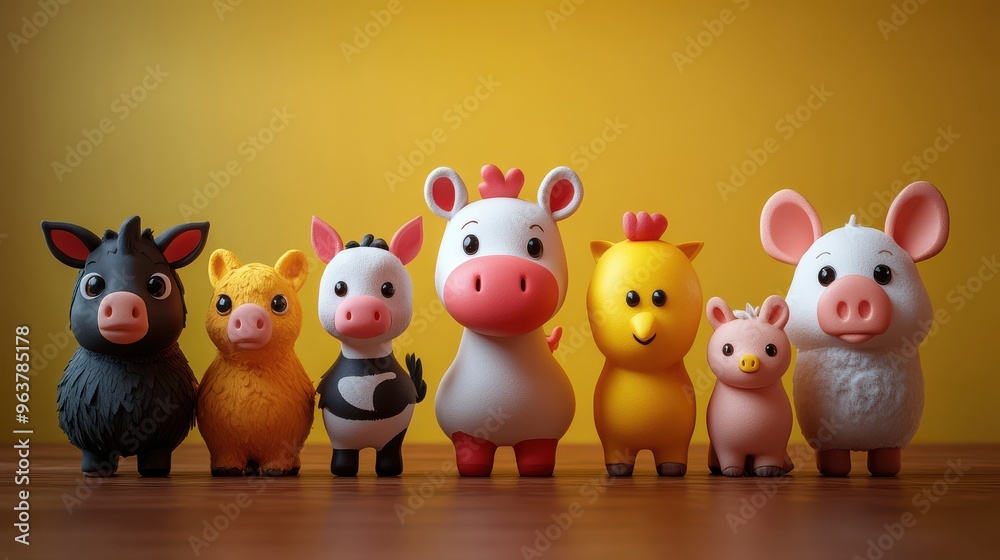 Cartoon farm animals on a white background Cartoon farm animals on a white background