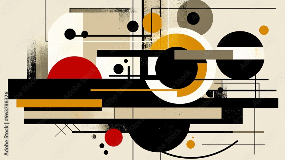 Abstract Geometric Composition with Circles and Lines Abstract Geometric Composition with Circles and Lines