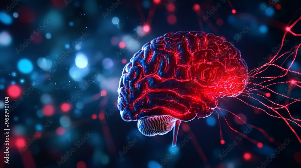 Futuristic depiction of a human brain with neural connections illuminated, symbolizing advanced neuroscience and artificial intelligence. Futuristic depiction of a human brain with neural connections illuminated, symbolizing advanced neuroscience and artificial intelligence.
