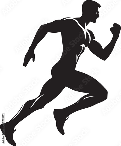 human run black silhouette vector icon, Running people silhouettes, Running Silhouette,