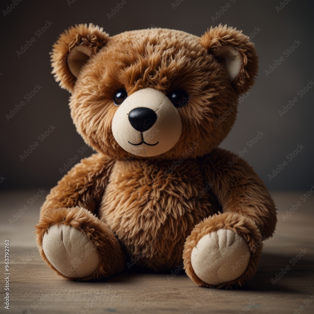 Fototapeta premium Brown Teddy Bear on a Soft Background
