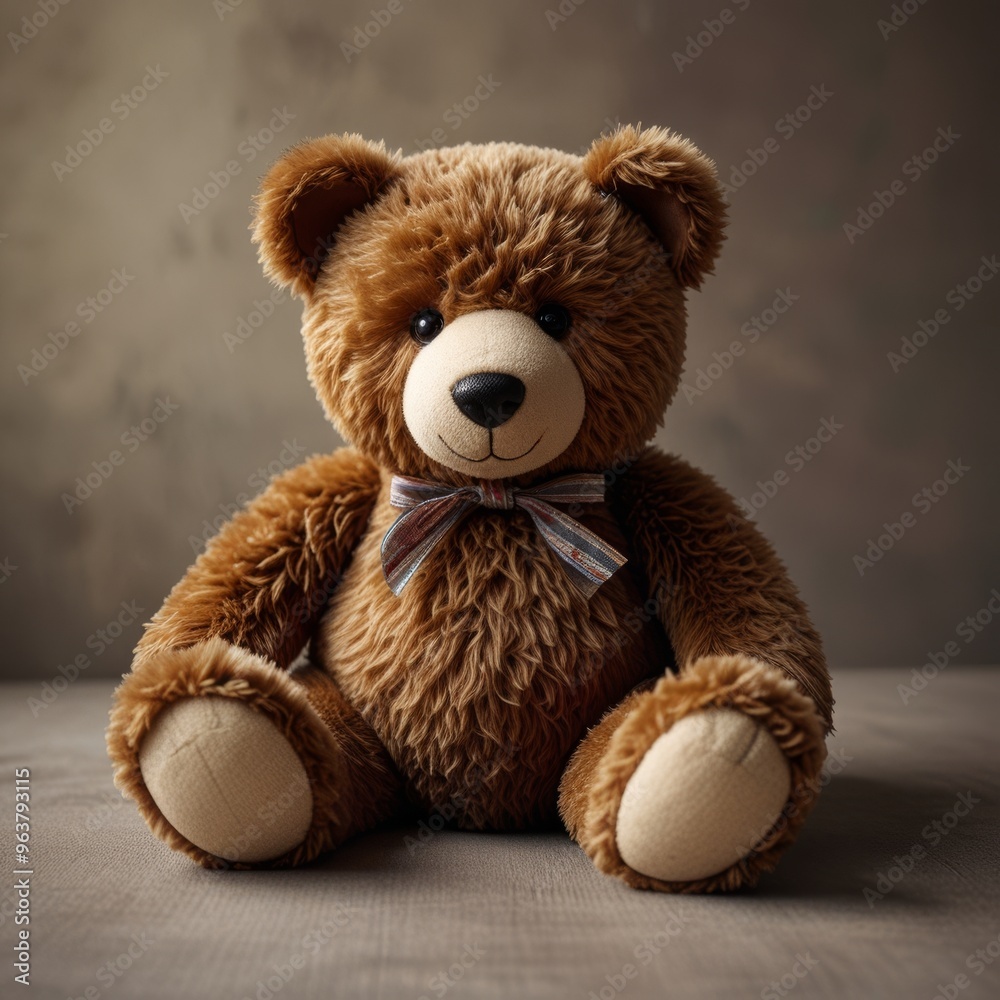 Fototapeta premium Brown Teddy Bear on a Soft Background