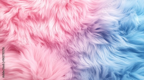 A soft, fluffy gradient fabric blending pink and blue hues.