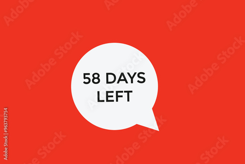 58 days left, icon, stile, timer, countdown, clock, time, background, template, 58 days left, countdown, sticker, left banner, business, sale, label button 