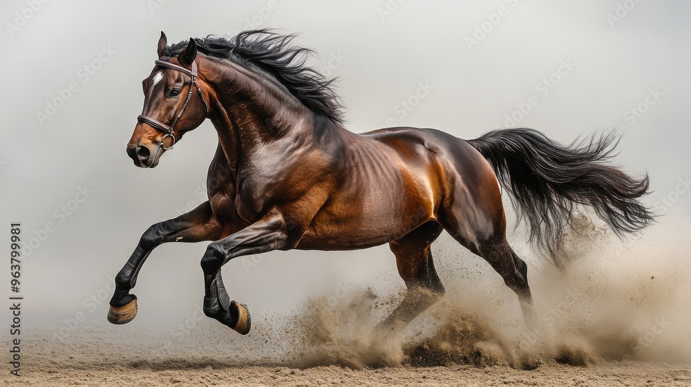 Muscular quarter horse on white background Muscular quarter horse on white background