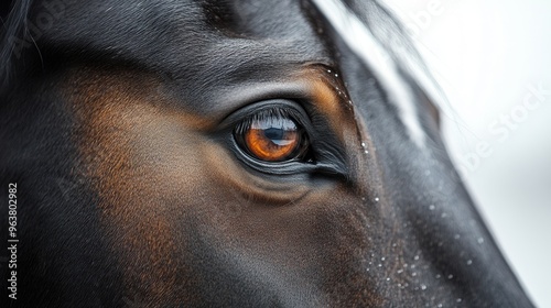 Race horse close-up on white background photo