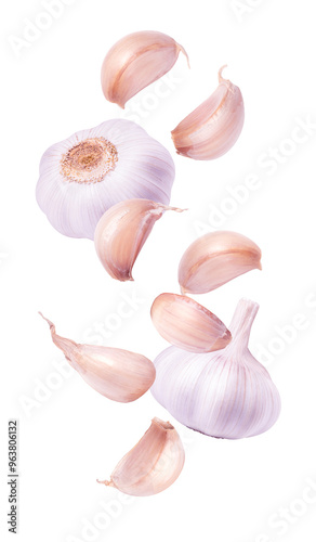 garlic isolated on white background photo