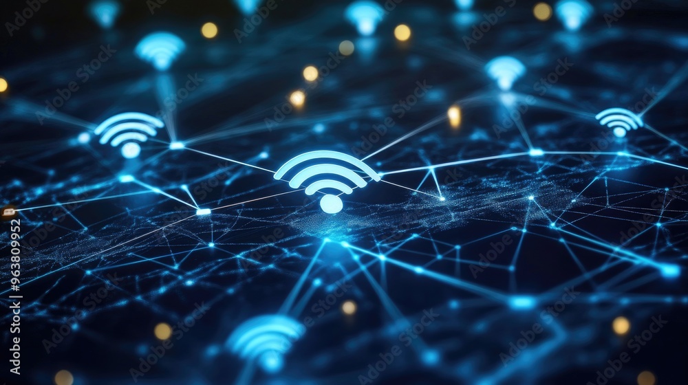 Communication technology , smart connection and network technology concept, using connective device to connect to the secured internet network Communication technology , smart connection and network technology concept, using connective device to connect to the secured internet network