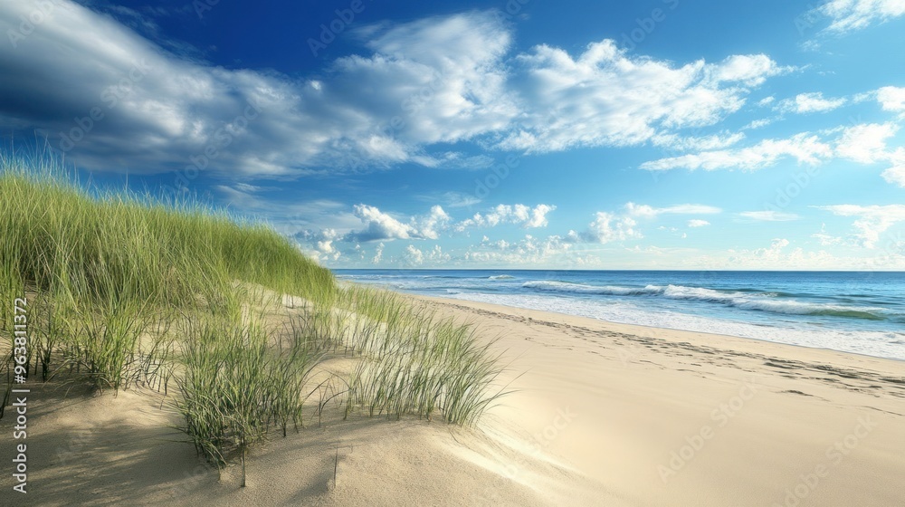 Beautiful beach with palms and turquoise sea Beautiful beach with palms and turquoise sea