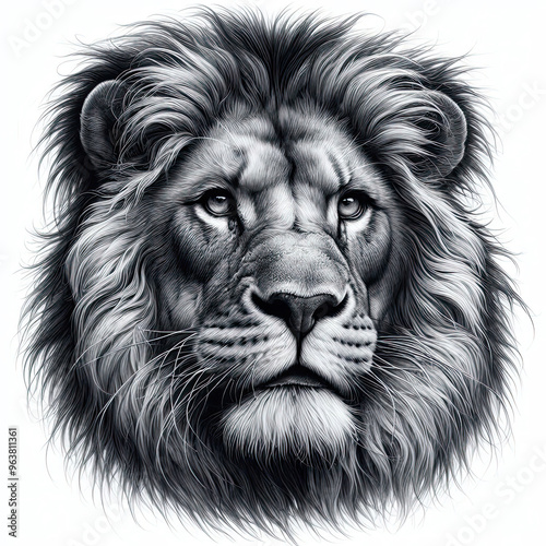 illustration painting of lion head