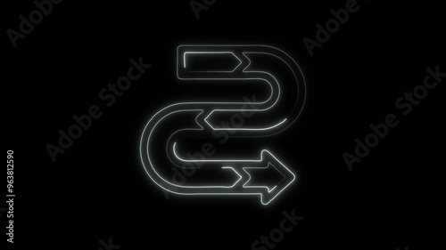 Wallpaper Mural Glowing neon line Arrow animated icon isolated on black background. HD Video motion graphic animation Torontodigital.ca