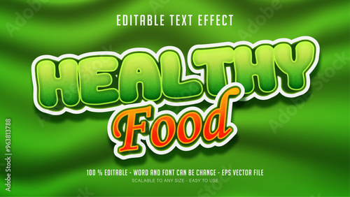 healthy food editable text effect