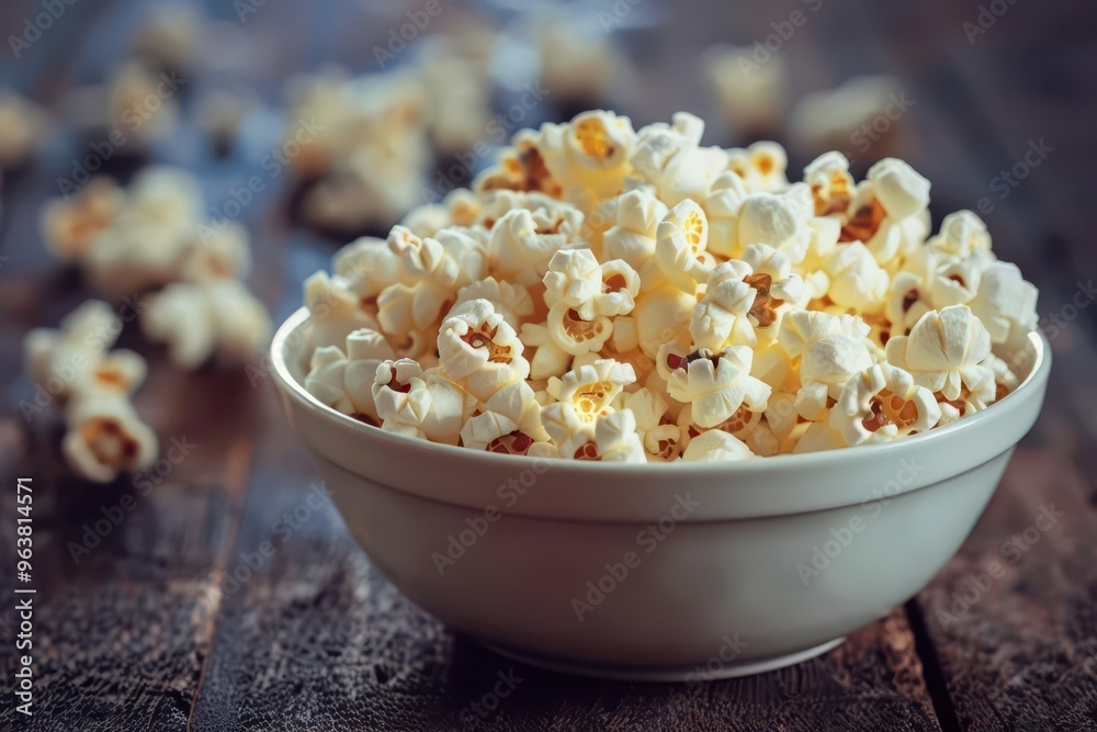 A bowl of popcorn at a retro drivein theater, vintage, muted tones, nostalgic