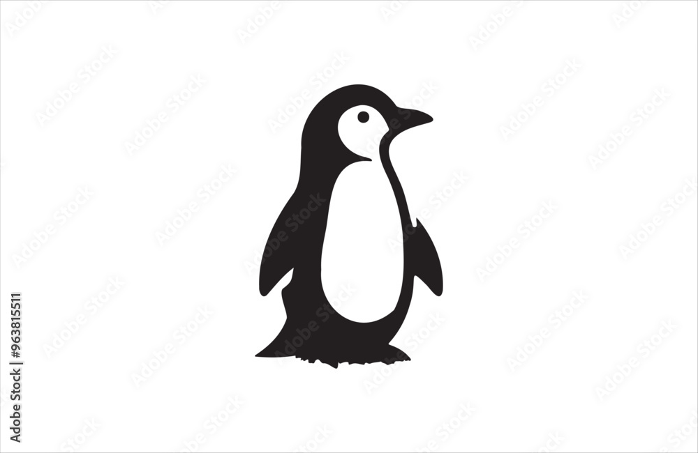 Obraz premium a penguin icon of silhouette vector illustration