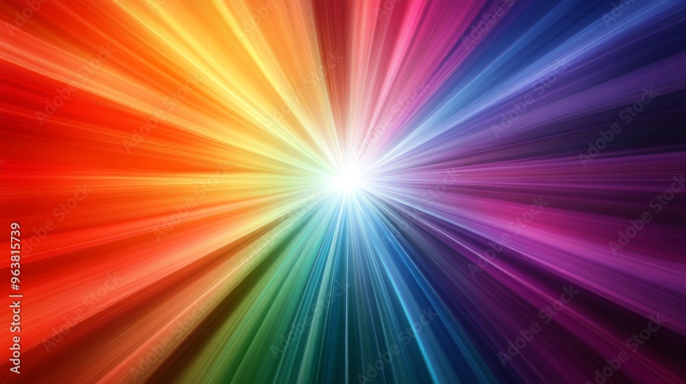 Obraz premium Colorful burst of light with vibrant rainbow