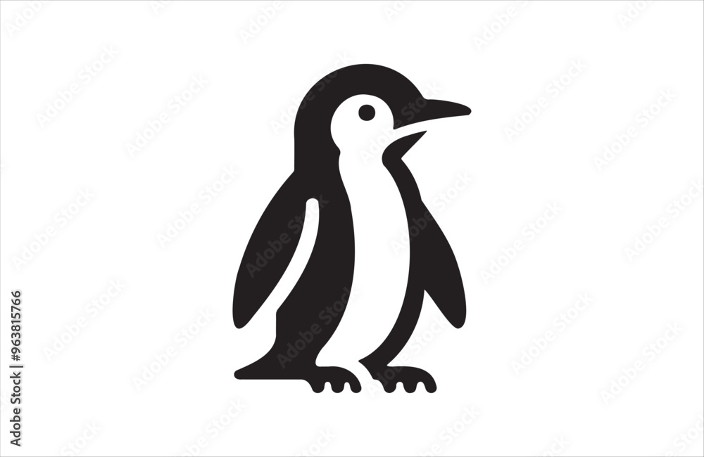 Obraz premium a penguin icon of silhouette vector illustration
