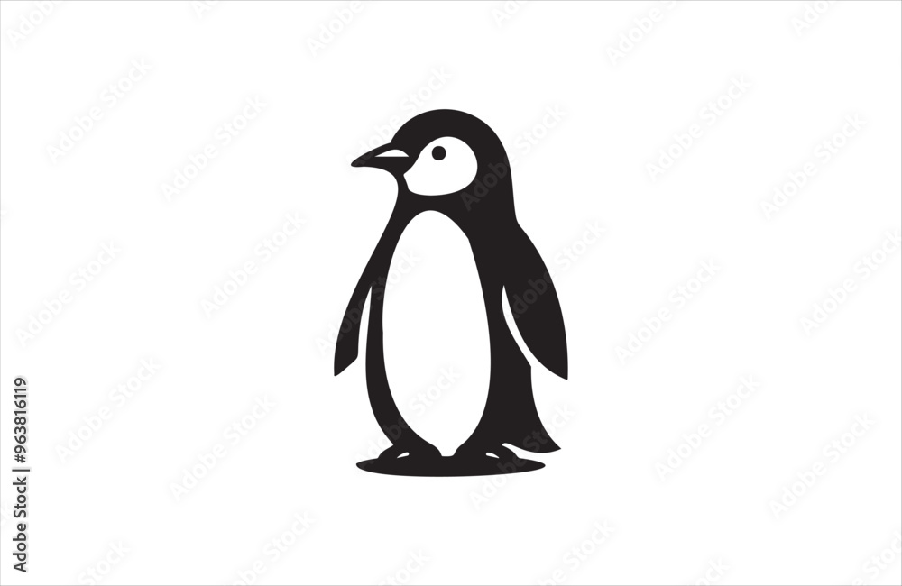 Obraz premium a penguin icon of silhouette vector illustration