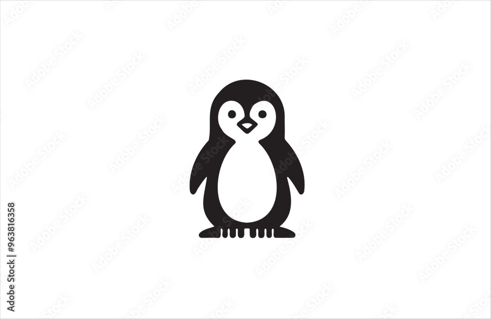 Naklejka premium a penguin icon of silhouette vector illustration