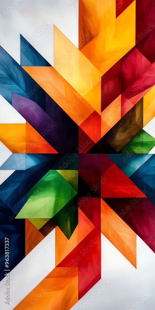 Abstract geometric pattern with vibrant colors and sharp angles creating a dynamic and modern visual composition. Abstract geometric pattern with vibrant colors and sharp angles creating a dynamic and modern visual composition.