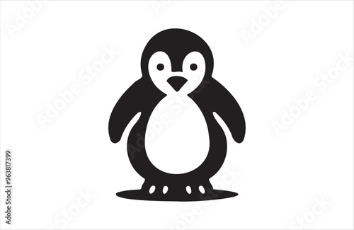 a penguin icon of silhouette vector illustration