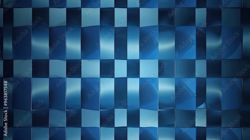 A modern background featuring a stylish blue checkered pattern. The blue color is vibrant and gives a contemporary feel. The checkered design is neatly arranged, creating a visually appealing and tren