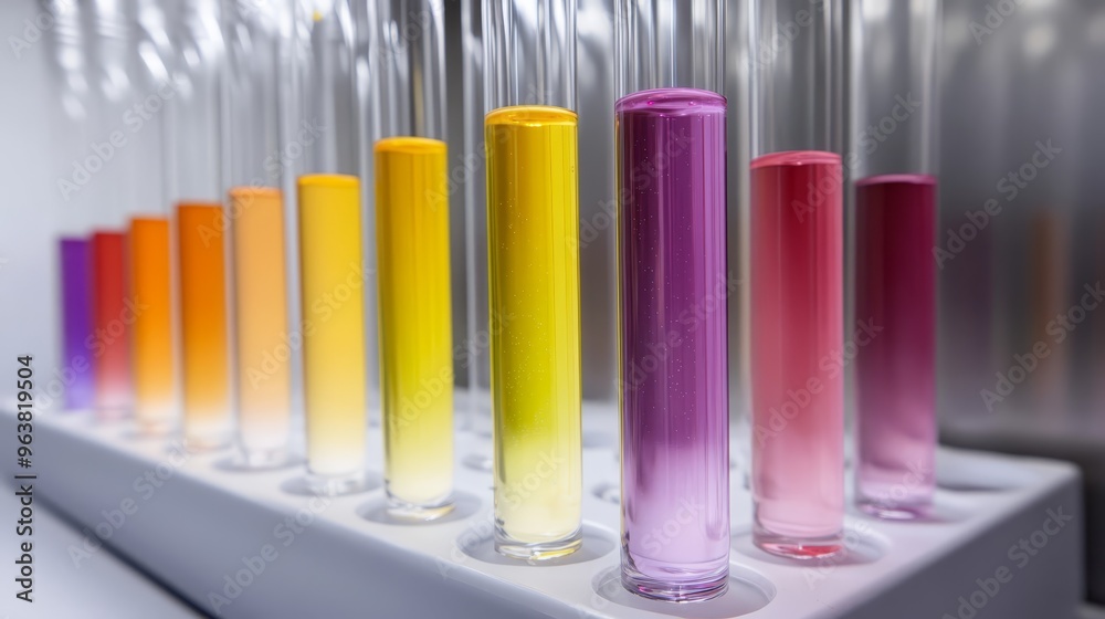 Colorful Liquids in Test Tubes in a Lab Colorful Liquids in Test Tubes in a Lab