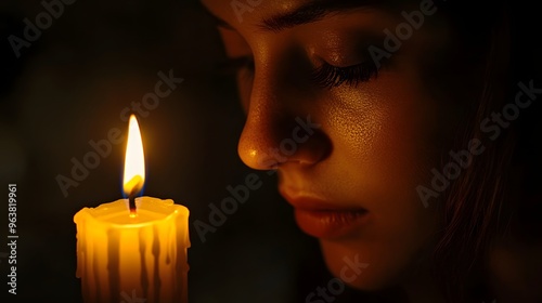 Wallpaper Mural 46. A person illuminated by a candle, romantic expression Torontodigital.ca