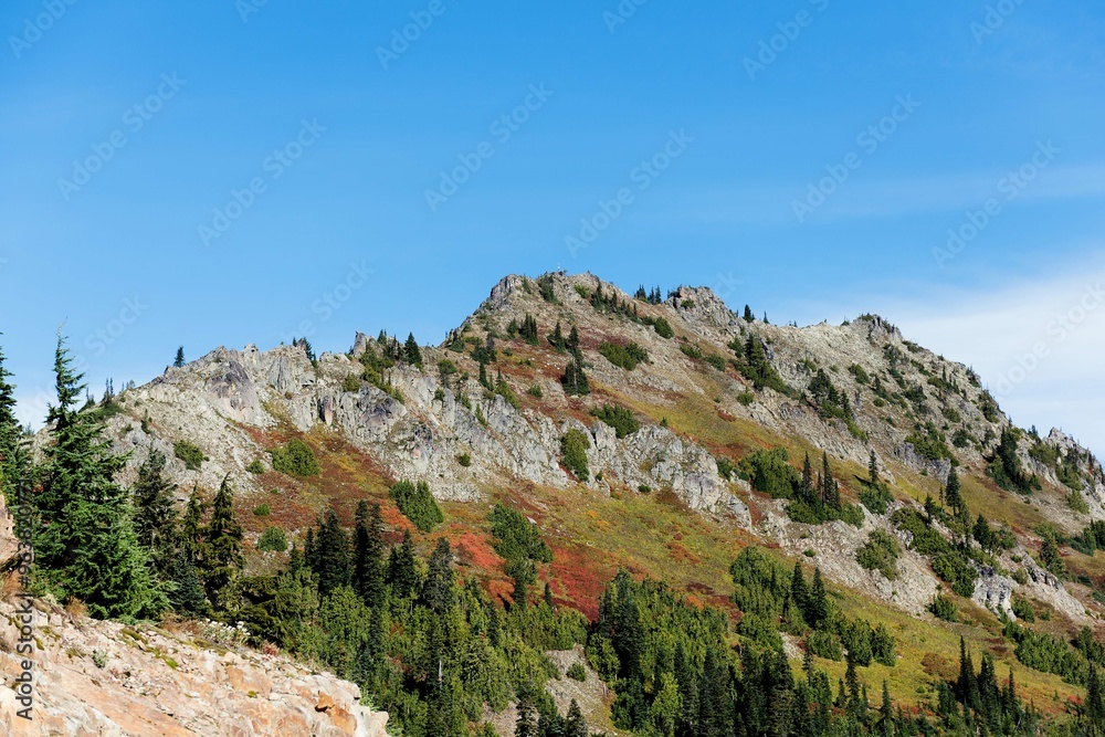 Hiking views on Naches Peak Loop Trail at Mount Rainier Hiking views on Naches Peak Loop Trail at Mount Rainier