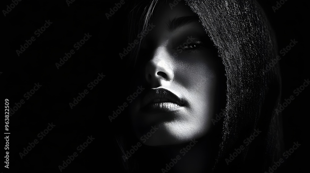 43. A person shrouded in shadow, mysterious expression 43. A person shrouded in shadow, mysterious expression