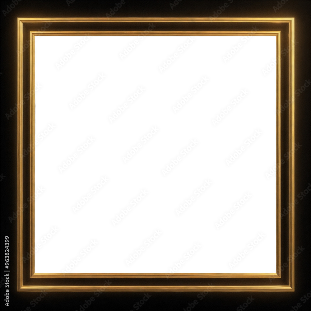 A gold framed white frame with a black border A gold framed white frame with a black border