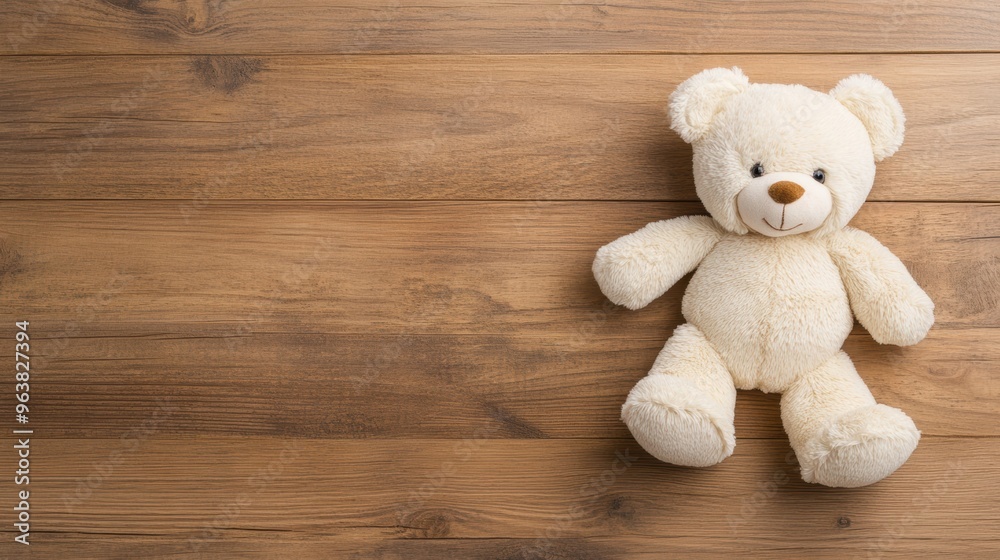A fluffy teddy bear sits quietly on the wooden floor, evoking feelings of warmth and childhood memories in a comfortable setting A fluffy teddy bear sits quietly on the wooden floor, evoking feelings of warmth and childhood memories in a comfortable setting