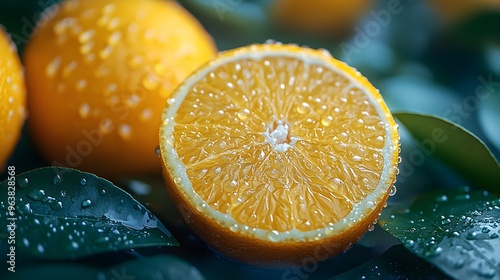 Isolated juicy orange and lemon slices on white background, perfect for healthy and refreshing citrus fruits. photo