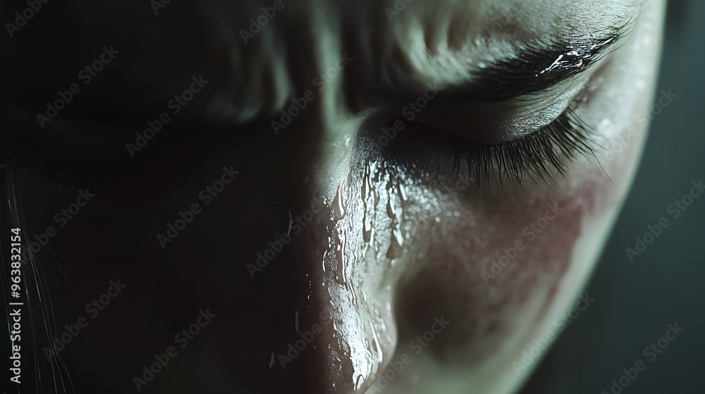 Obraz premium 11. A person crying, sorrowful expression