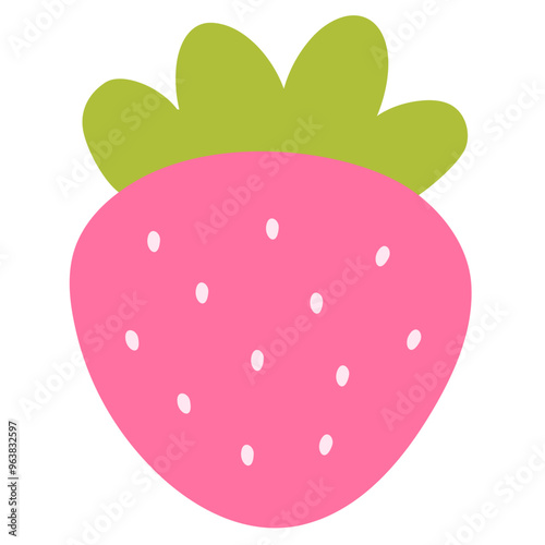 Cute pink strawberry illustration