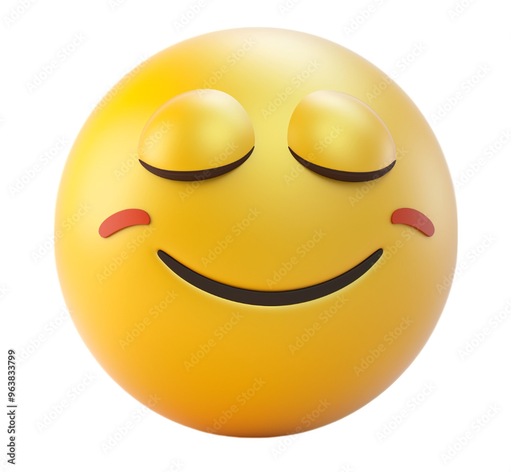 Fototapeta premium Face emoticon - Emoji - 3D Generated Facial Expression