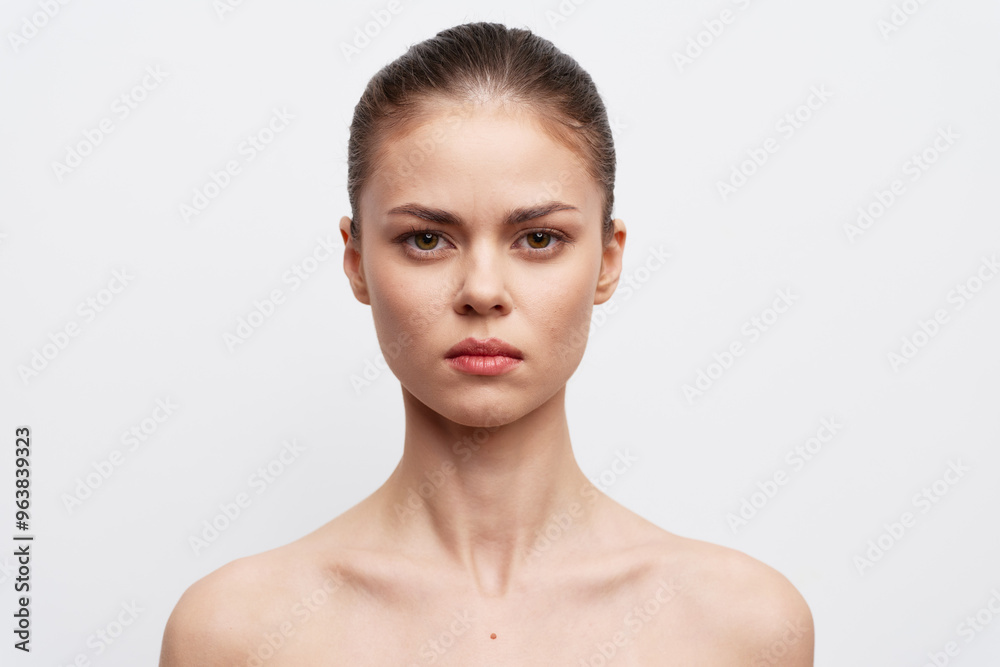 portrait, beauty, model, close up, neutral expression, studio shot, young woman with straight hair, clean background, natural lighting, minimalism portrait, beauty, model, close up, neutral expression, studio shot, young woman with straight hair, clean background, natural lighting, minimalism