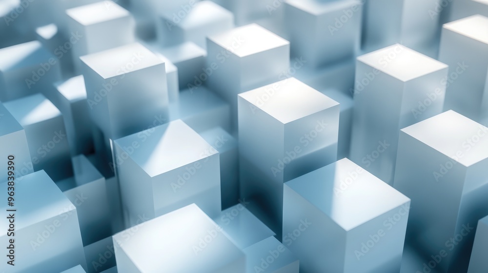 A dynamic 3D grid of white geometric cubes, capturing the precision of light and shadows on a tech background. A dynamic 3D grid of white geometric cubes, capturing the precision of light and shadows on a tech background.
