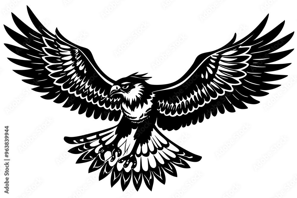 Obraz premium osprey bird, osprey silhouette vector, hawk osprey bird vector illustration