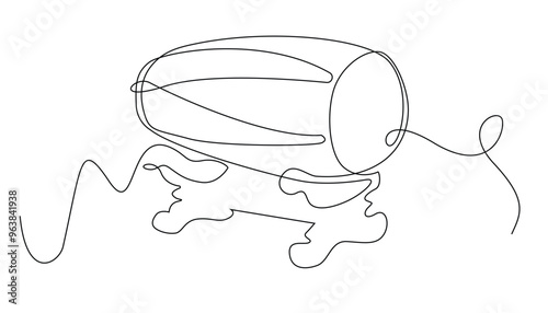 continuous line kendang, traditional Central Javanese musical instrument. one line drawing of a drum made of goat and cow skin. musical instrument percussion. single line vector illustration. isolated