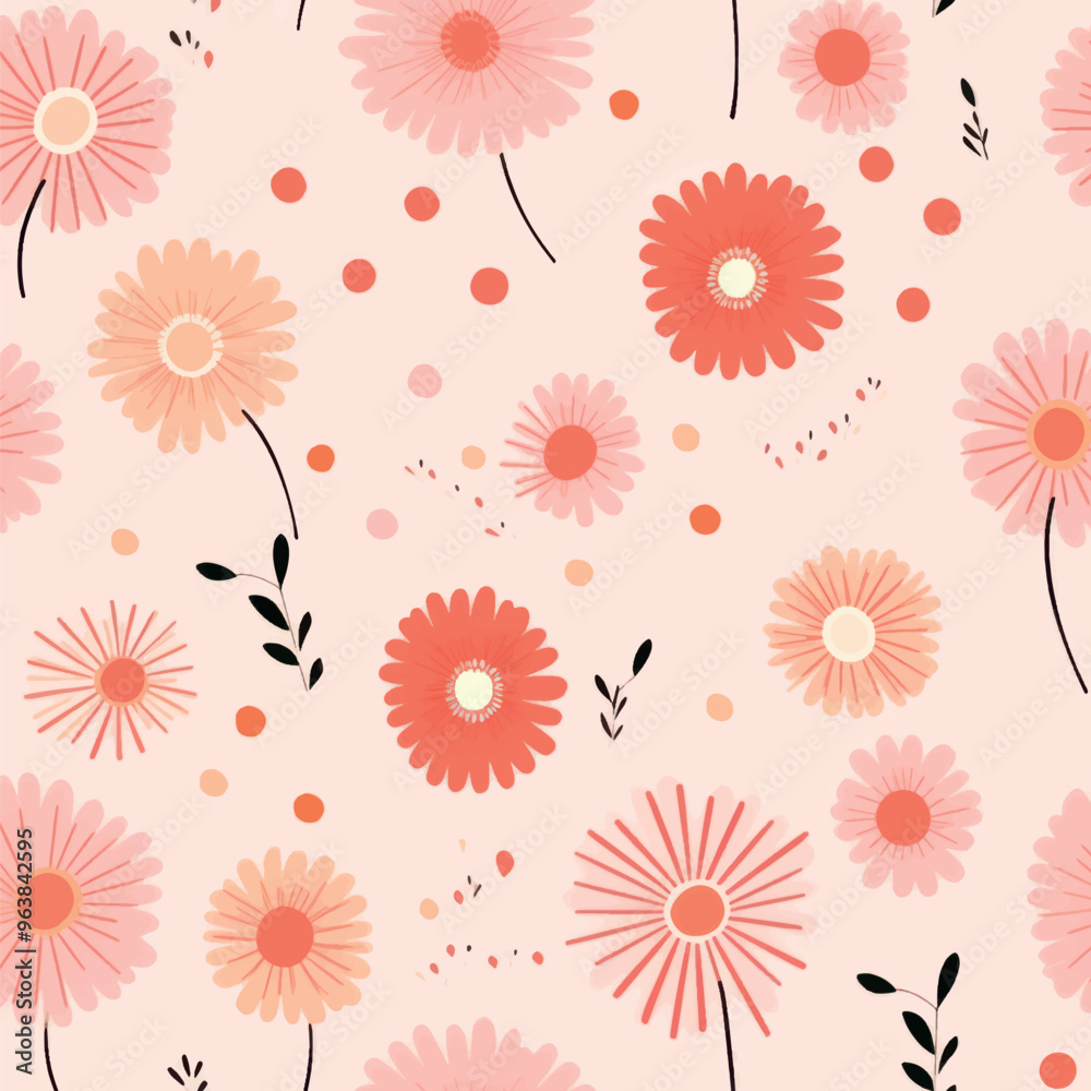 Fototapeta premium rawpixeloffice2_flower_pattern_cute_risograph_printing_noise_te_0acbb0ac-9246-49d9-adf0-ed5c0c4b86d1-j