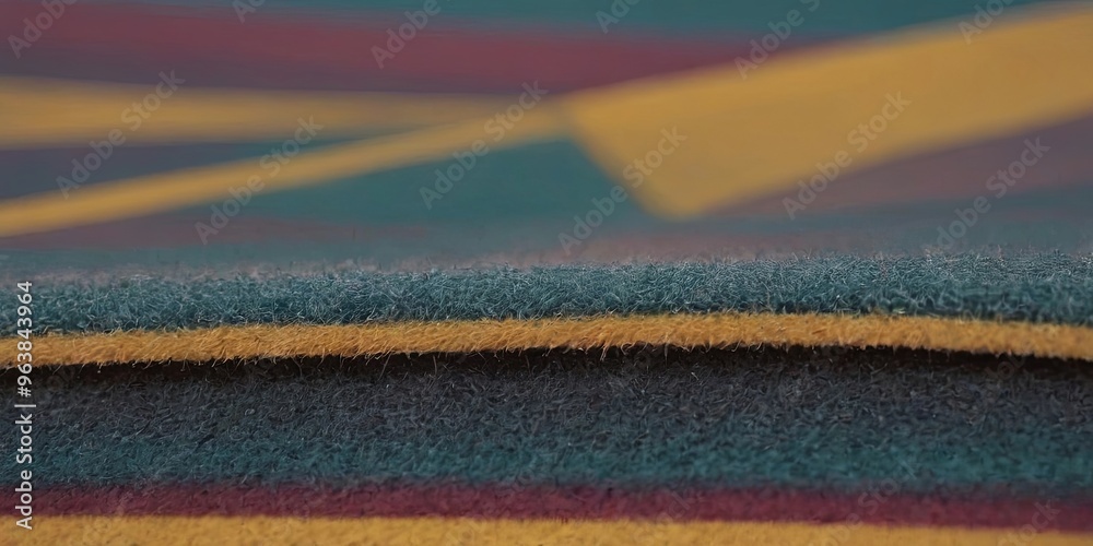 Obraz premium A piece of fabric with a pattern of squares and triangles