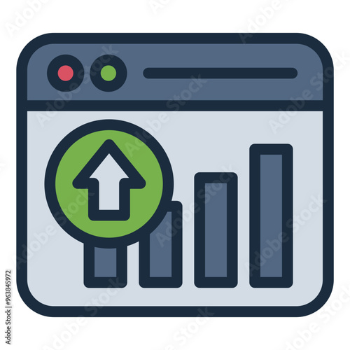 Uptrend chart showing stock market rise and financial gains.