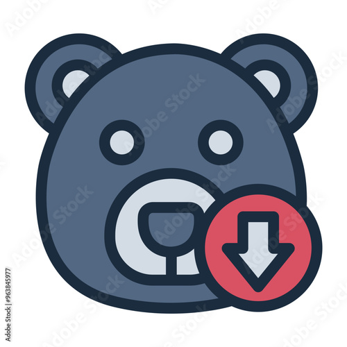 Bear icon symbolizing bearish stock market trends and financial downturn.