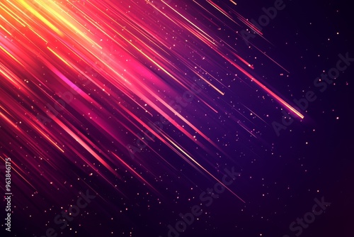 Phosphorescence refractometry and photonic crystal red and pink glowing light streaks creating an intense cosmic effect with radiant energy photo